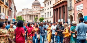 Oameni discutând despre reformele politice în comunitate.