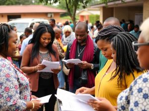 Grup divers de alegători la alegeri europarlamentare.